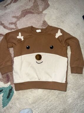 H&M Brown and Cream Reindeer Sweatshirt, Unisex